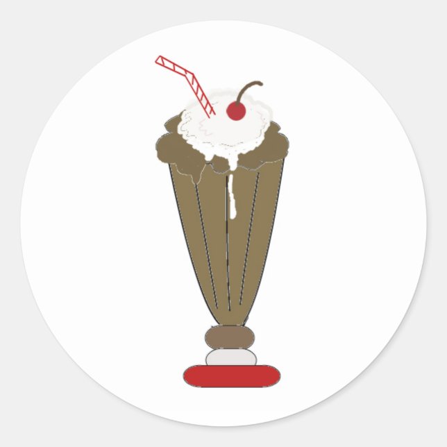 Sticker Rond Milkshake au Chocolat (Devant)