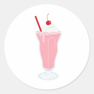 Sticker Rond Milkshake de Strawberry