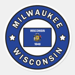 Sticker Rond Milwaukee Wisconsin