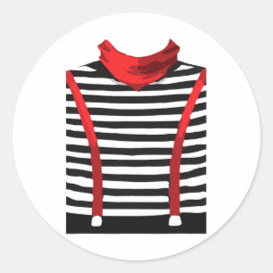 Sticker Rond Mime Artiste Interprète Arts Halloween Costume Cos