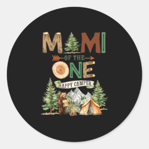 Sticker Rond Mimi de l'unique campeur heureux 1er anniversaire