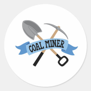 Sticker Rond Mineur de charbon