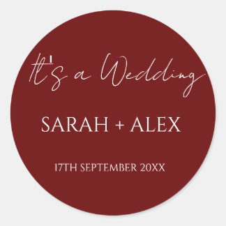 Sticker Rond Mini-bar Mariage Maroon Cocktail serviettes