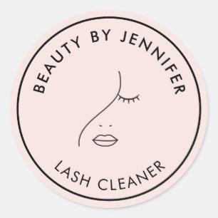 Sticker Rond Mini-esthétique Visage Logo Maquillage Artiste Ros
