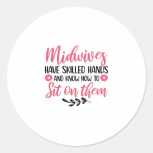 Sticker Rond Mini-femmes obstétricien maternité infirmière bébé