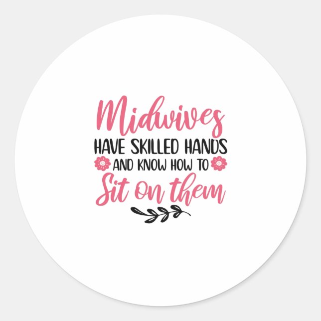 Sticker Rond Mini-femmes obstétricien maternité infirmière bébé (Devant)