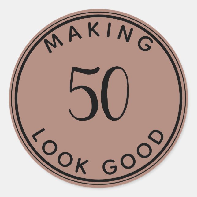 Sticker Rond Mini moderne 50e anniversaire (Devant)