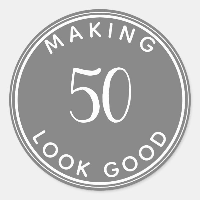 Sticker Rond Mini moderne 50e anniversaire (Devant)