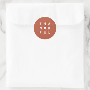 Sticker Rond Mini-Terracotta Cuivre Fête de Thanksgiving