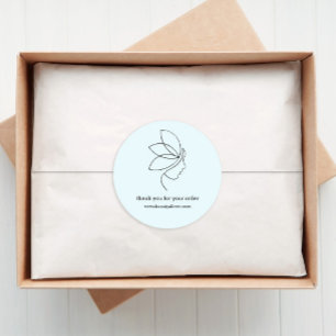 Sticker Rond Minimal, Beauté, Logo, Line Art Blue