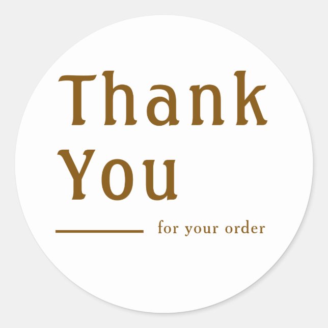 Sticker Rond Minimal Classic Personalized Round Thank You Gift  (Devant)