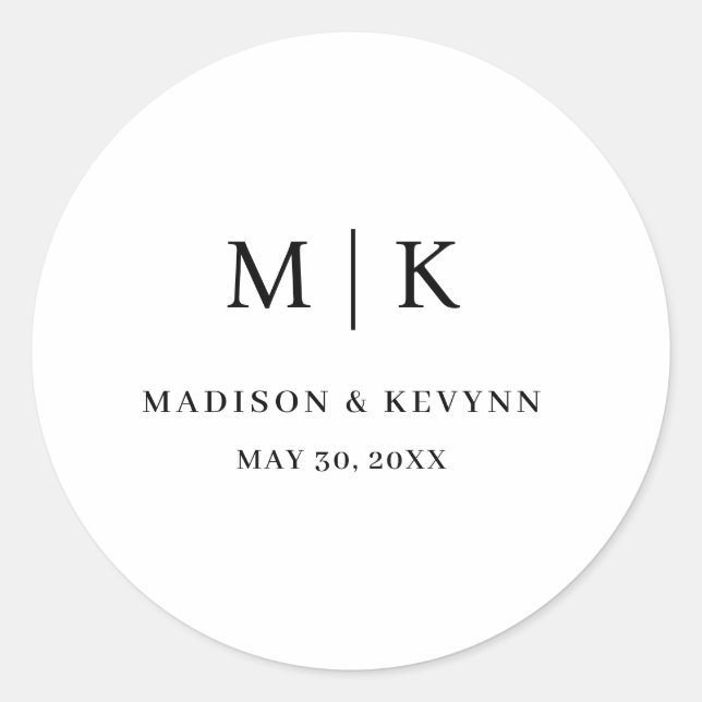 Sticker Rond Minimal et chic | MARIAGE (Devant)