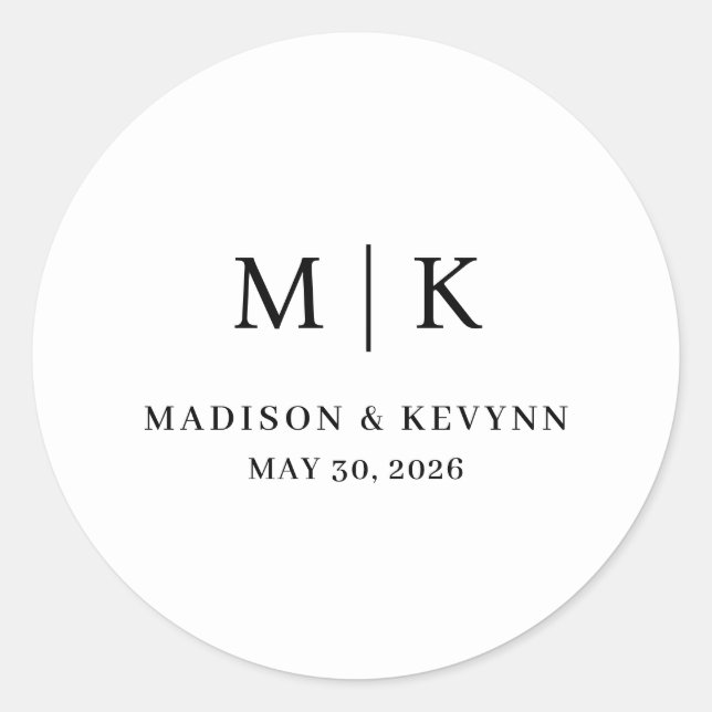 Sticker Rond Minimal et chic | MARIAGE (Devant)