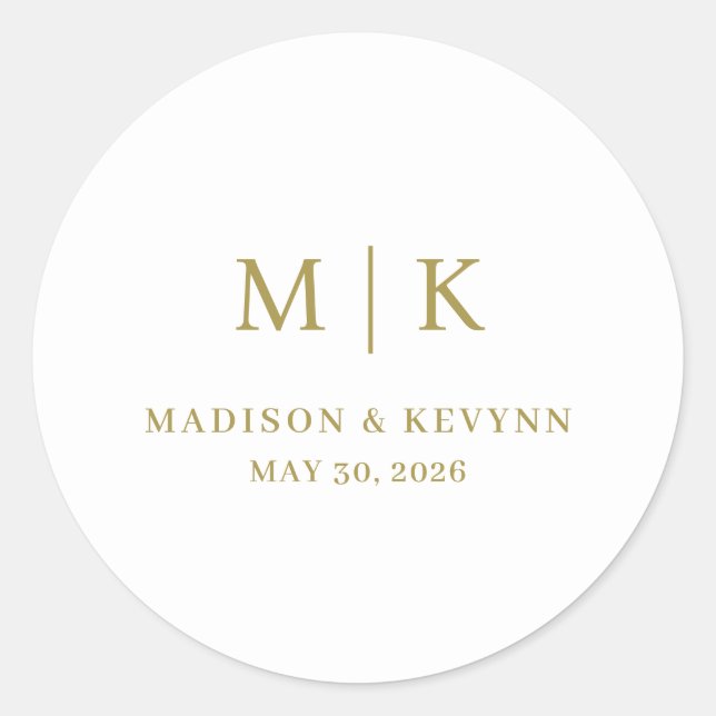 Sticker Rond Minimal et chic | MARIAGE (Devant)