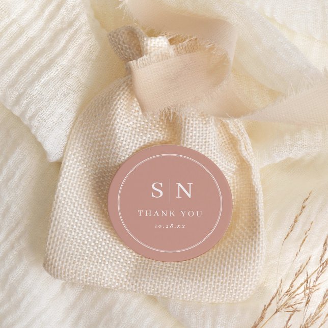 Sticker Rond Minimal et chic | Monogrammes Mariages en terre cu (Créateur téléchargé)