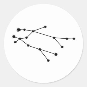 Sticker Rond Minimal moderne de constellation de zodiaque de
