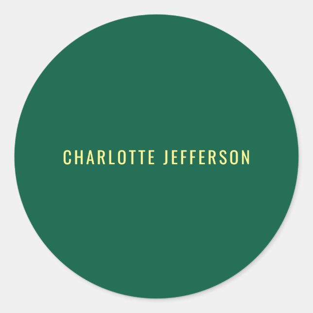 Sticker Rond Minimalist Classical Professional Green Yellow (Devant)