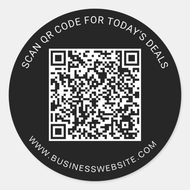 Sticker Rond Minimalist Custom Business QR Code  (Devant)