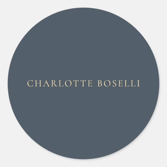 Sticker Rond Minimalist Elegant Classical Professional Charcoal (Devant)