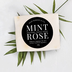 Sticker Rond Minimalist Simple Black Soap or Bath Product