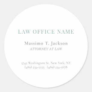 Sticker Rond Minimaliste Avocat Droit Bureau