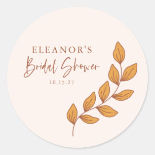 Sticker Rond Minimaliste Bohème Rétro Vigne Mariage sur Mesure