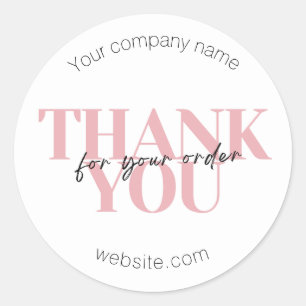 Sticker Rond Minimaliste personnalisé du Merci d'entreprise