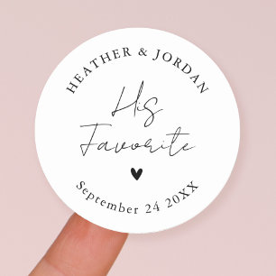 Sticker Rond Minimaliste Ses Favoris De Mariage Favoris Favoris