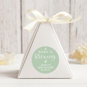 Sticker Rond Minimaliste Un bébé brasse Baby shower Favoriser