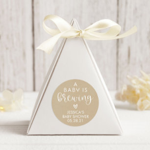 Sticker Rond Minimaliste Un bébé brasse Baby shower Favoriser