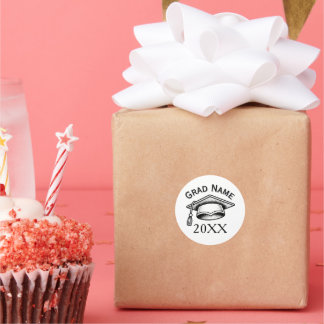 Sticker Rond Minimalistic Stippling Graduation Class 20XX