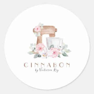 Sticker Rond Minimalistic | Watercolor | Bakery | Caterer Class