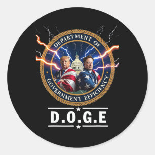 Sticker Rond Ministère De L'Efficacité Gouvernementale Doge Tru