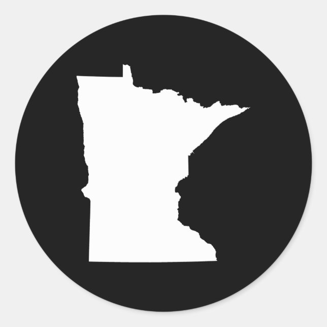 Sticker Rond Minnesota en blanc et noir (Devant)