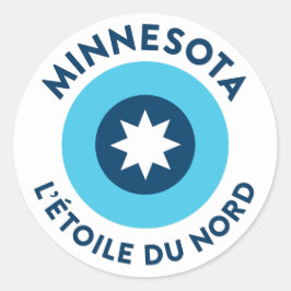 Sticker Rond Minnesota - L'Étoile Du Nord