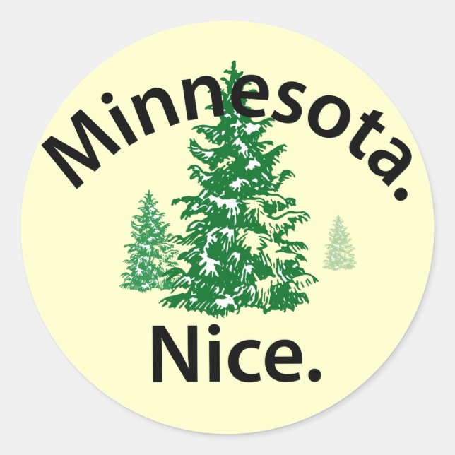Sticker Rond Minnesota Nice. Point ! (texte noir) (Devant)