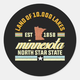 Sticker Rond Minnesota Terre des 10 000 lacs