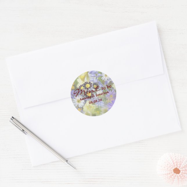 Sticker Rond Mint to Be Field Flowers Mariage Enveloppe Seal (Enveloppe)