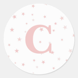 Sticker Rond Minuscule étoile rose bébé fille