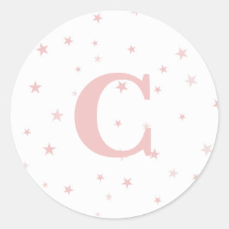 Sticker Rond Minuscule étoile rose bébé fille