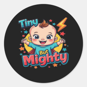 Sticker Rond Minuscule Mais Puissant - Super Baby Power Design