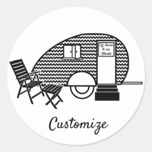 Sticker Rond Minuscule remorque Teardrop Thunder_Cove