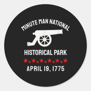 Sticker Rond Minute Man Parc national historique révolutionnair