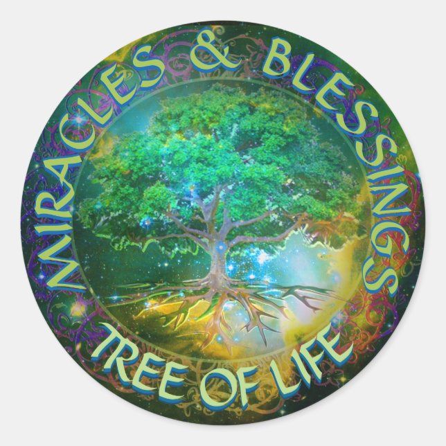 Sticker Rond Miracles & Bénédictions Arbre de vie (Devant)