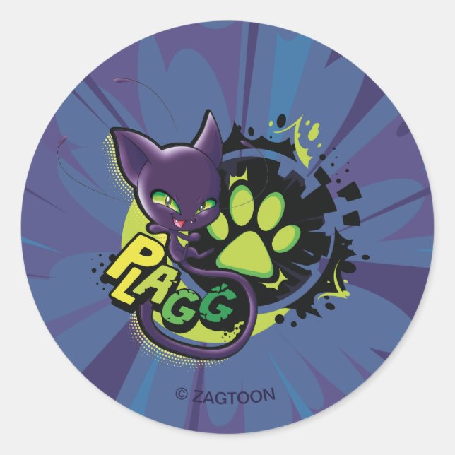 Sticker Rond Miraculous Kwami Plagg (Devant)