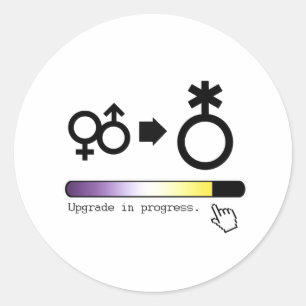 Sticker Rond Mise à niveau non binaire