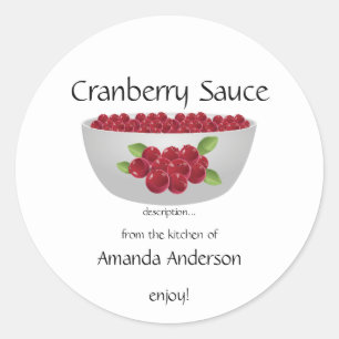 Sticker Rond Mise en conserve de sauce aux canneberges