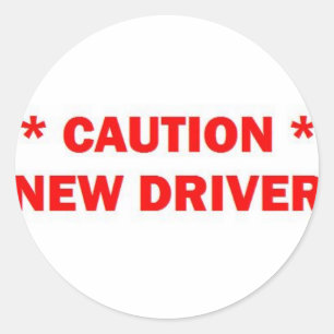 Sticker Rond Mise en garde des nouveaux pilotes