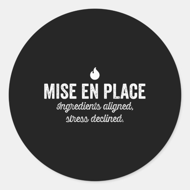 Sticker Rond Mise En Place Ingrédients Alignés Stress Refusé (Devant)