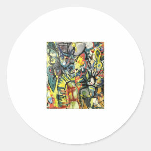 Sticker Rond Mission Abstrait Jeff Hankamer Artjunkhaus Art
